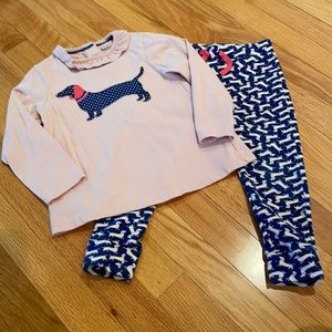 Mini Boden Dachshund Girls Set